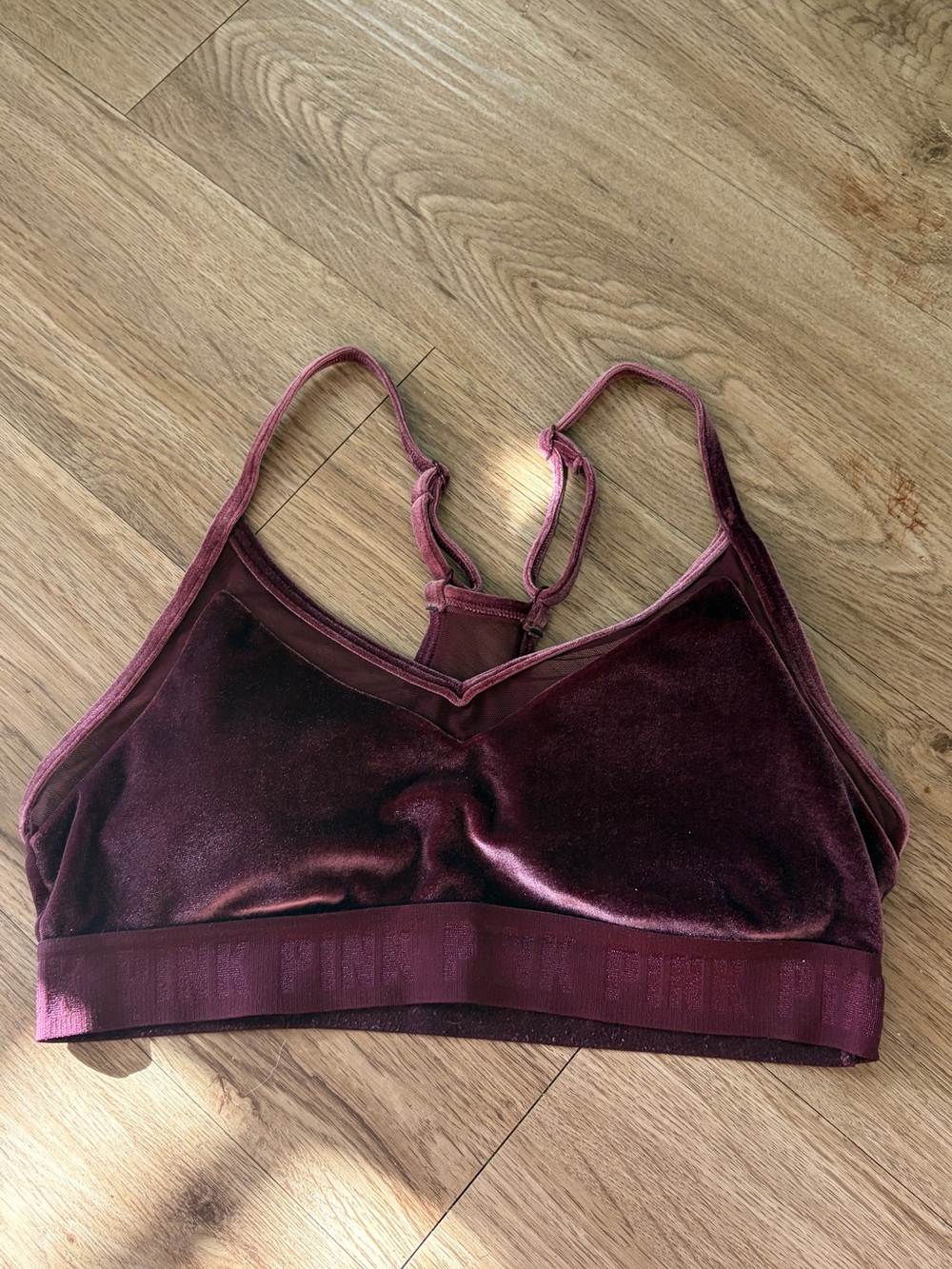 PINK Victoria's Secret Velvet Bralette - Deep Plum